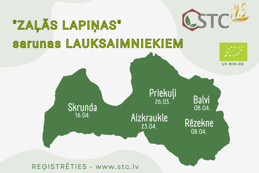 Reģionos notiks Zaļās lapiņas semināri bioloģiskajiem lauksaimniekiem